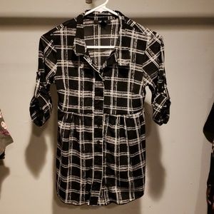Style & Co. Petite Small Plaid Button Up Shirt
